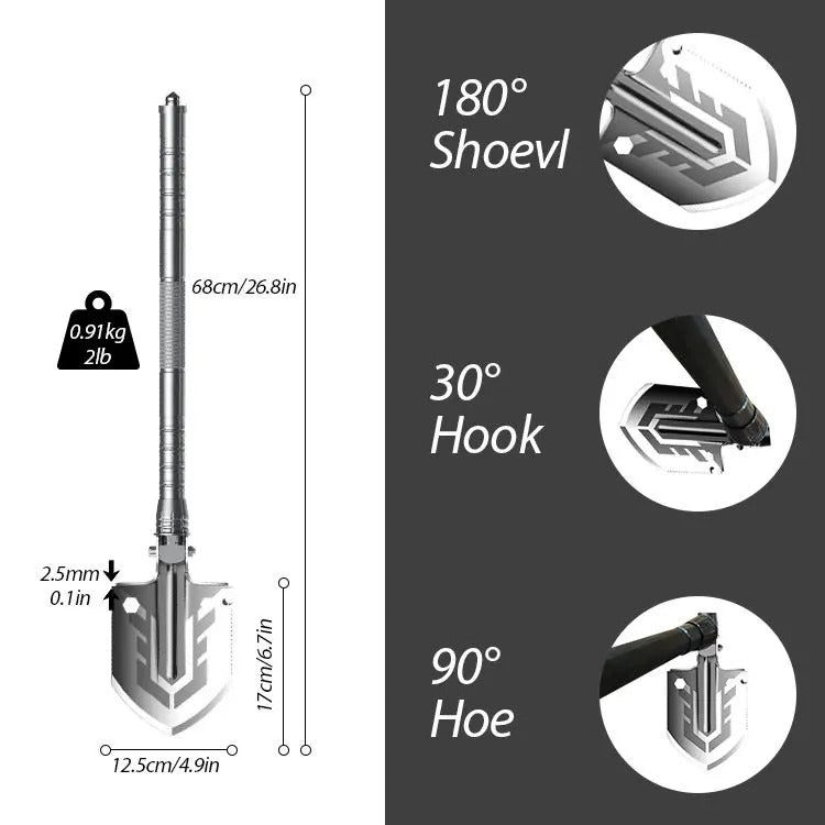 12-in-1 Foldable Camping Shovel